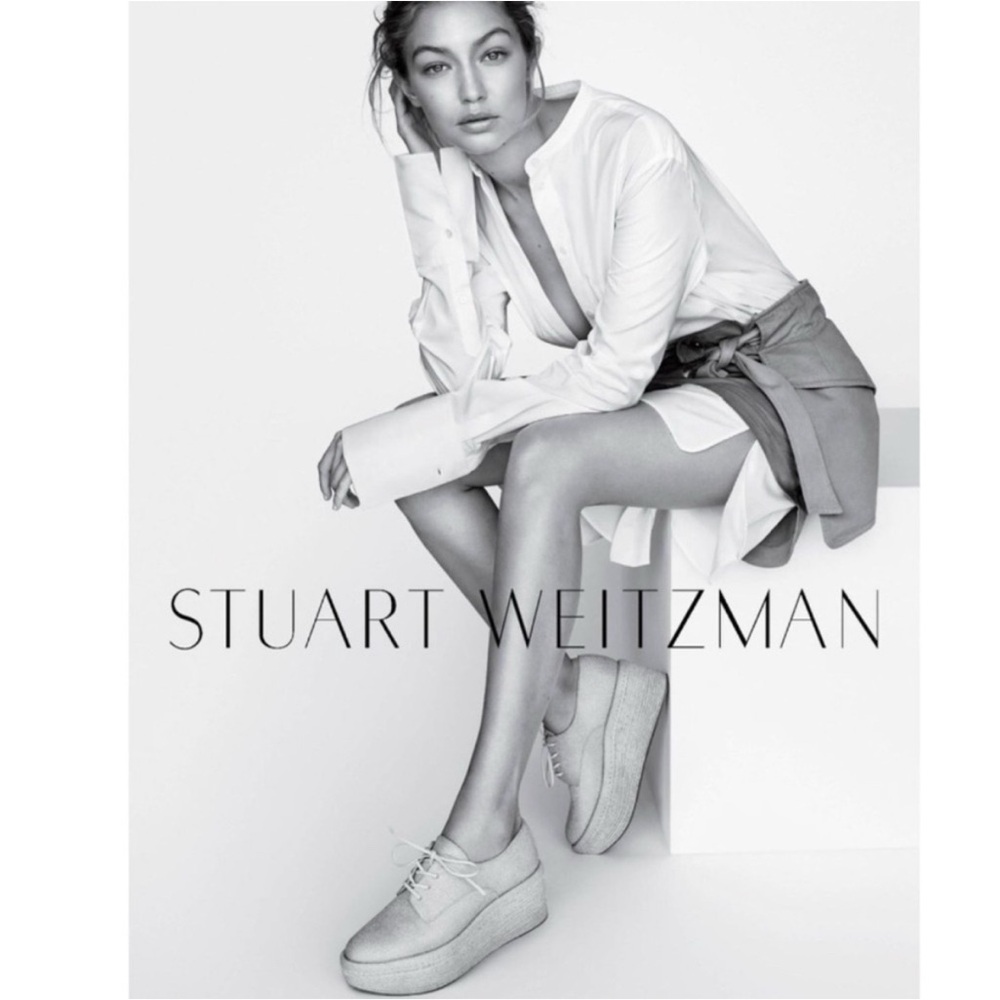STUART WEITZMAN Mantra Ivory Linen Lace Up Oxford Platform Espadrilles Sz 11